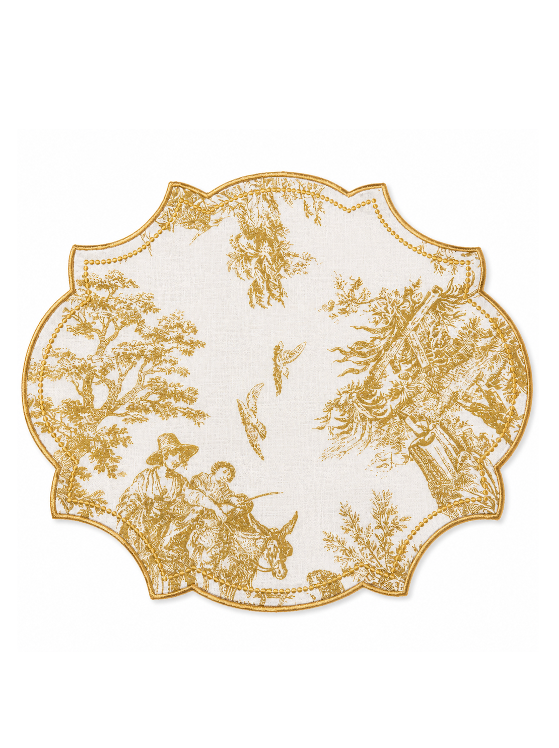 Individual Toile de Jouy Dourado