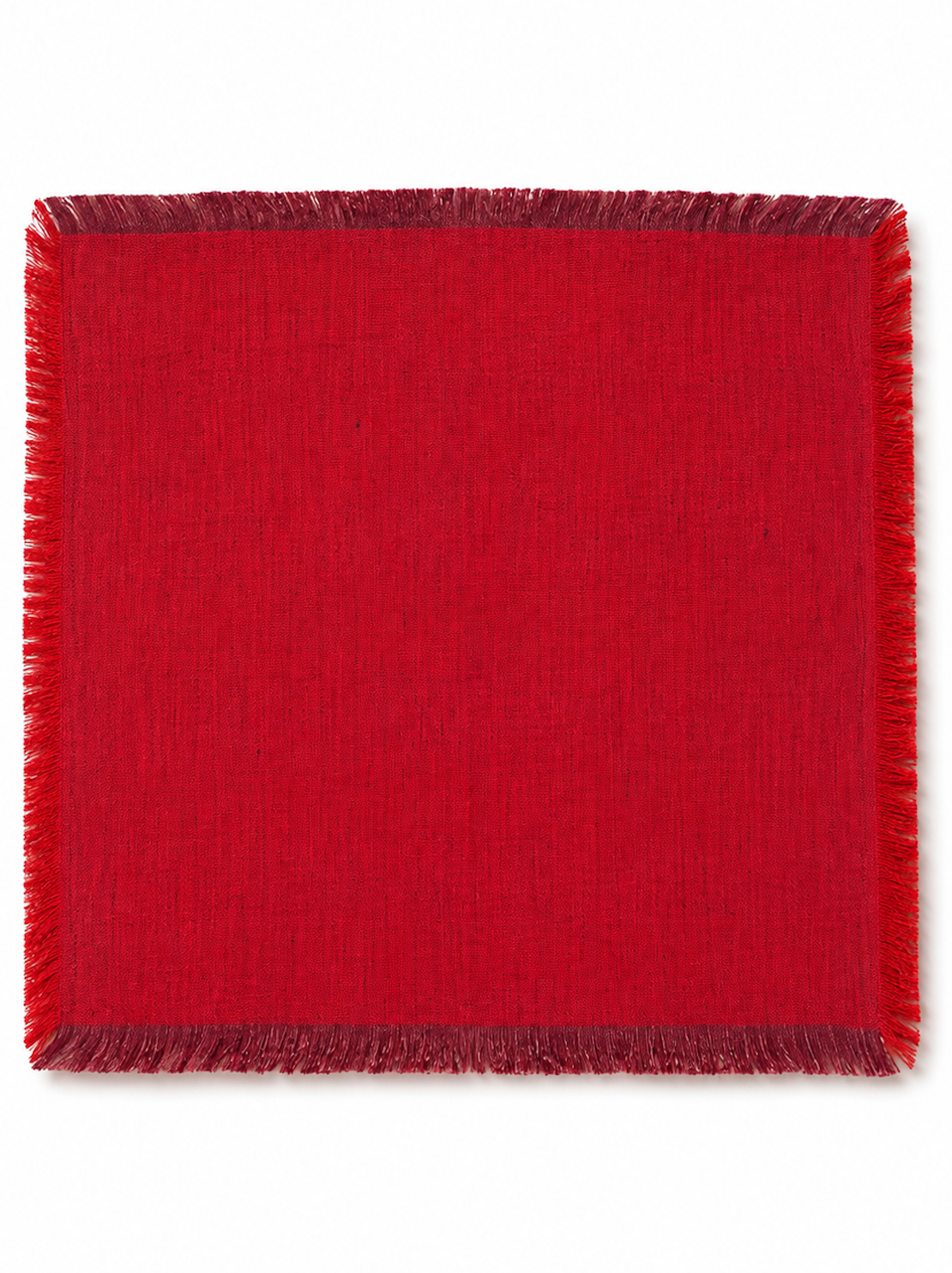 Guardanapo Linho Vermelho desfiapado