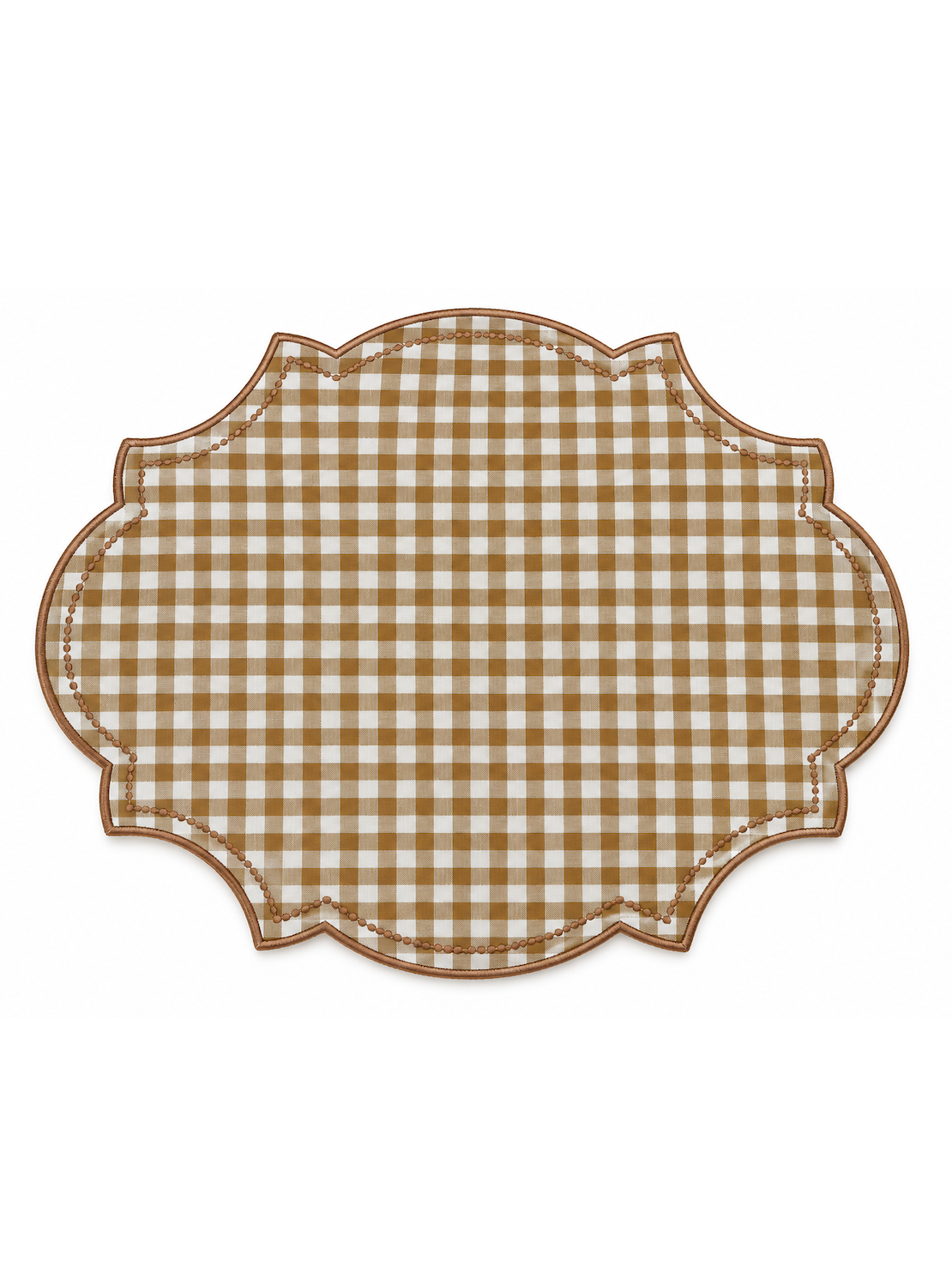 Individual vichy Castanho 100% Linho