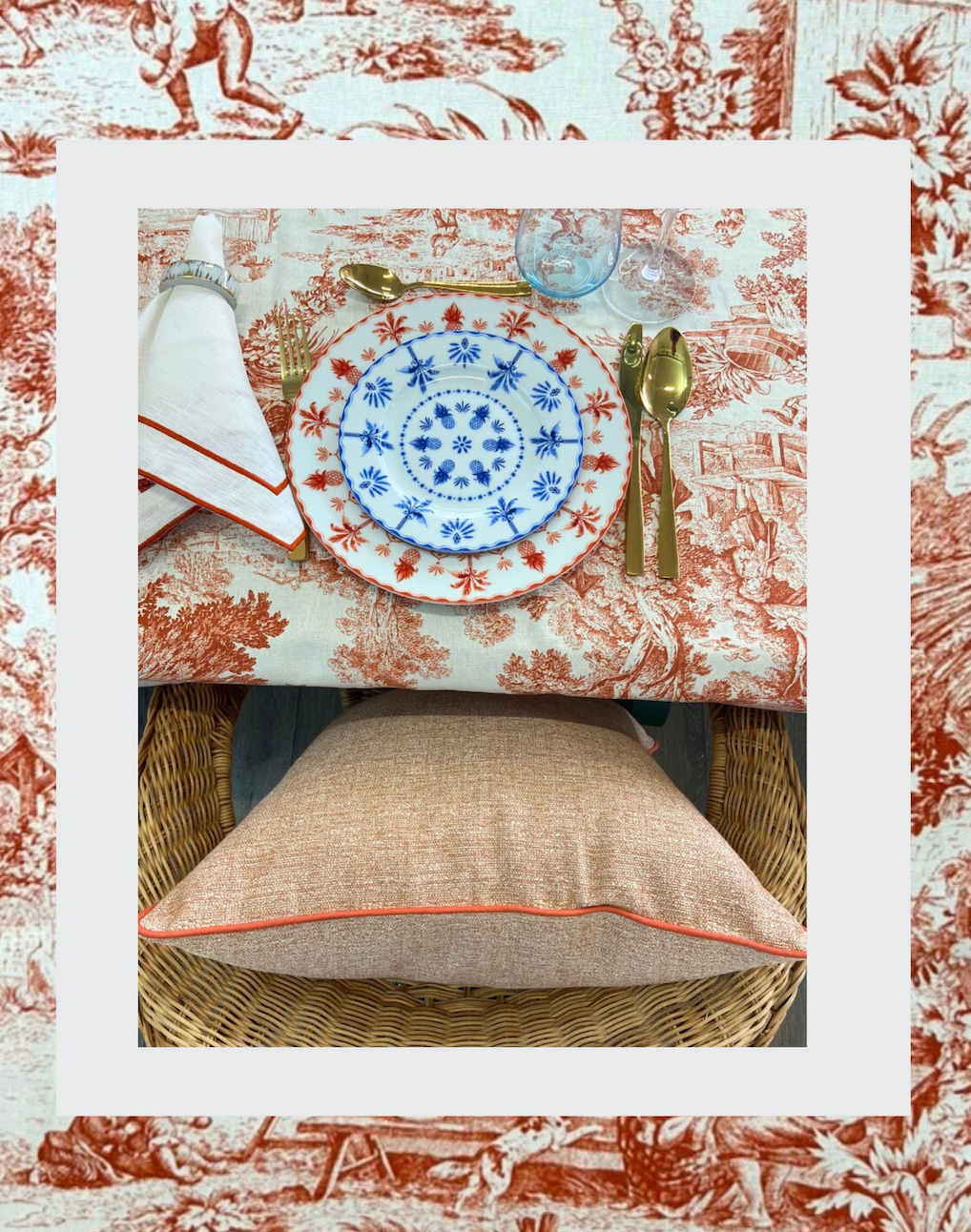 Almofada Decorativa "Toile de Jouy"