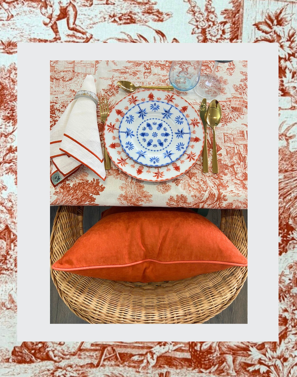 Almofada Decorativa "Toile de Jouy"