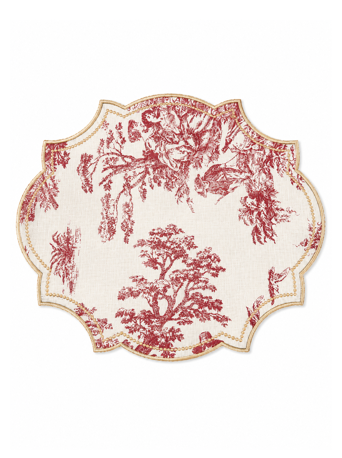 Individual Toile de Jouy Vermelho