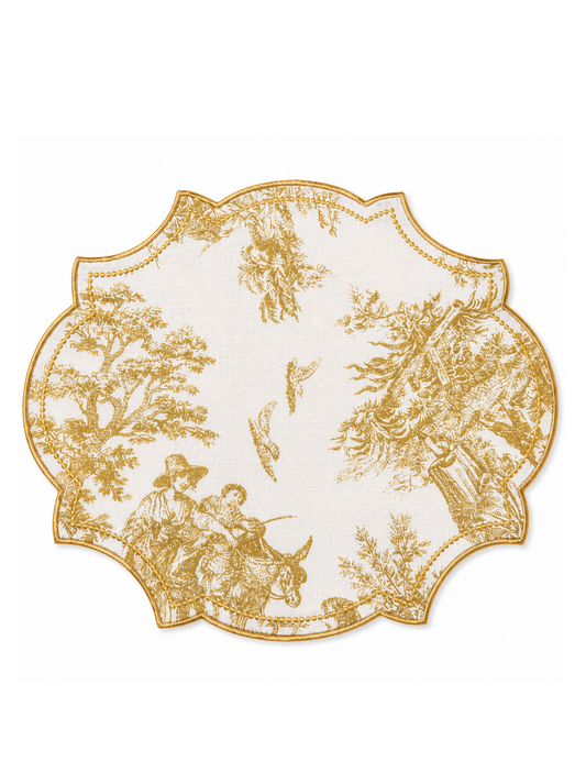 Individual Toile de Jouy Dourado