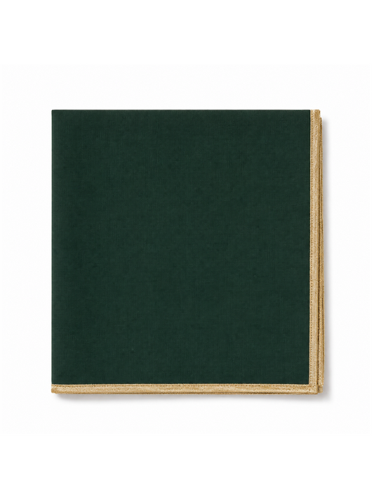 Guardanapo Verde bordado a dourado brilhante