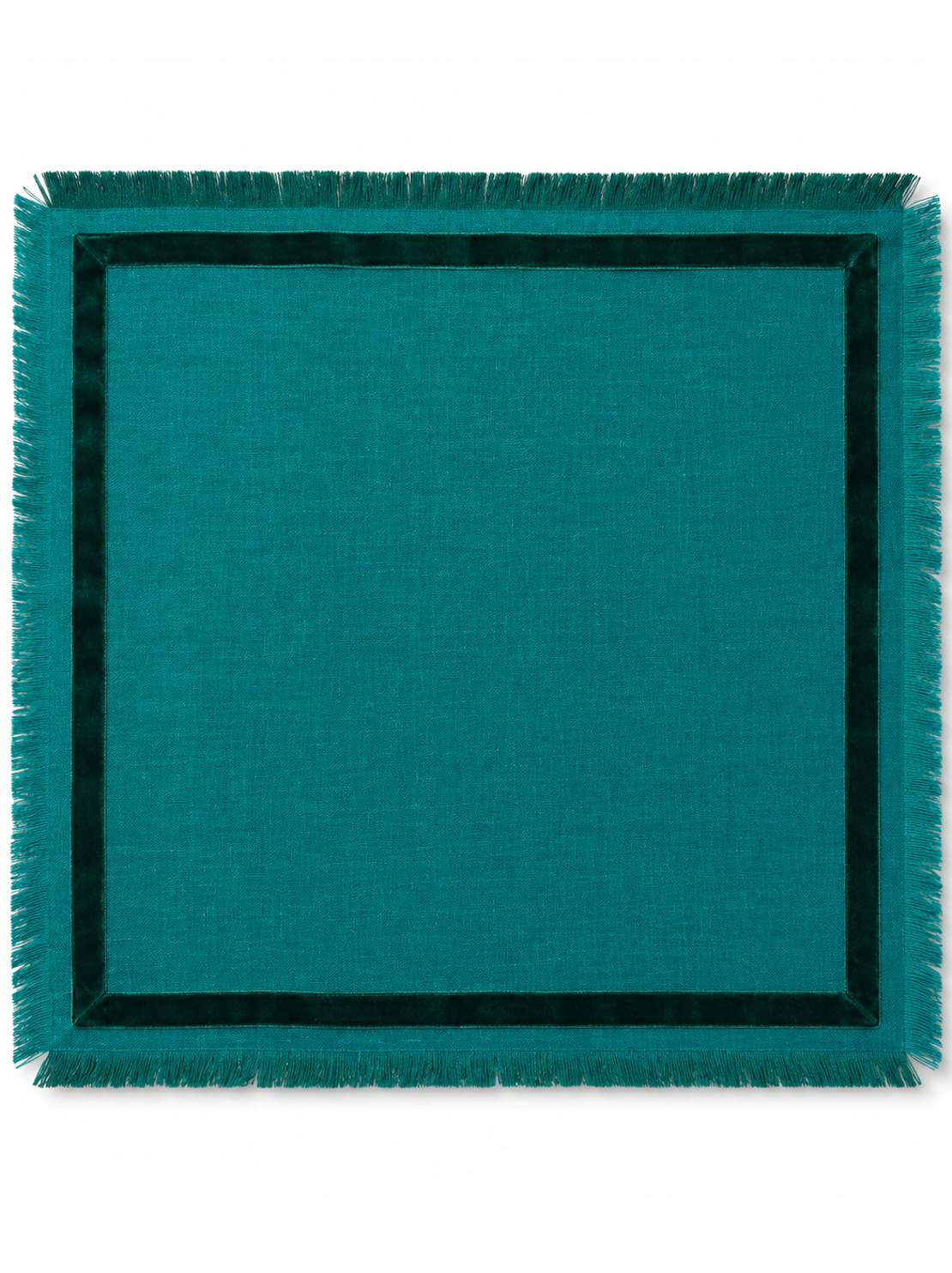 Guardanapo Linho Verde - Fita de veludo Verde