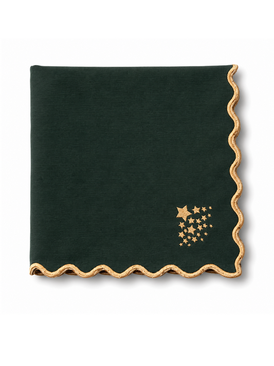 Guardanapo Verde bordado a Dourado