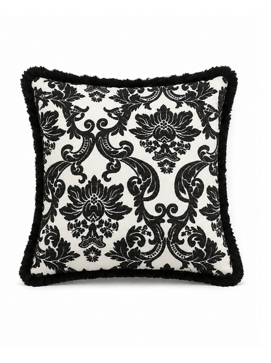 Almofada Decorativa Flores em Preto