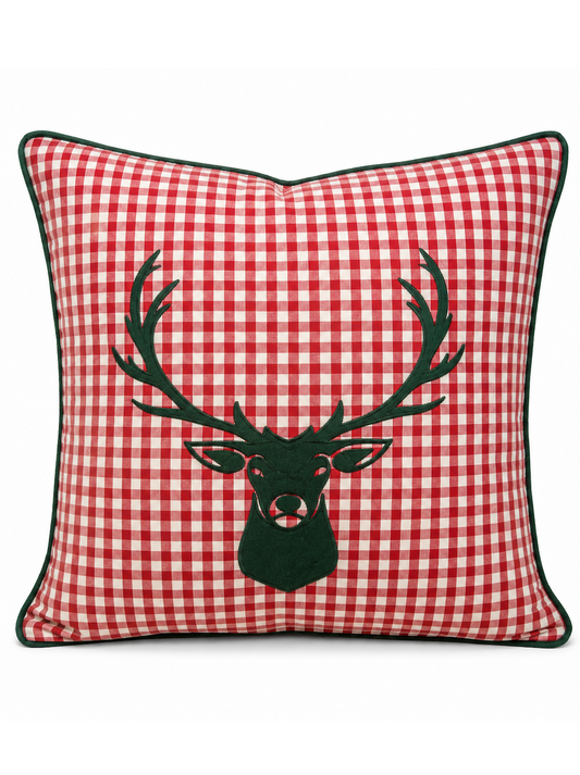 Almofada Decorativa "Reindear" Vichy Vermelho