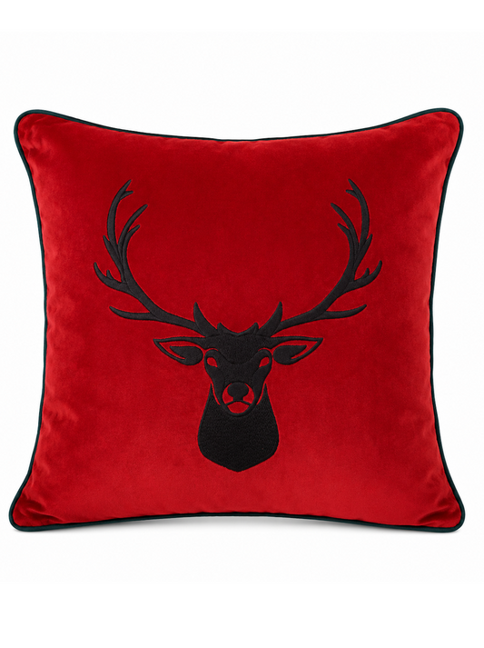 Almofada Decorativa "Reindear" Veludo Vermelho