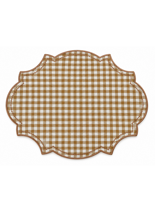 Individual vichy Castanho 100% Linho