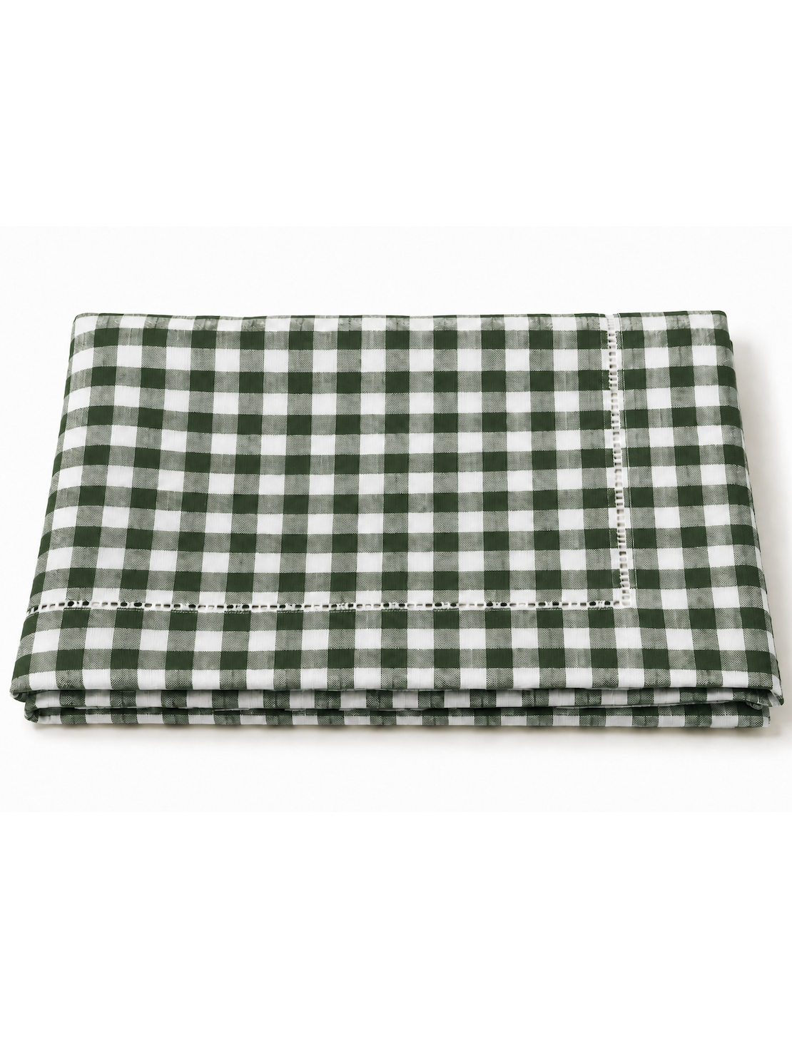 Toalha Vichy Verde 100% Linho; 1,50x2,50
