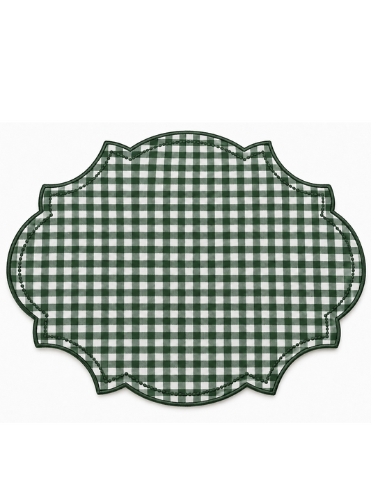 Individual vichy Verde 100% Linho