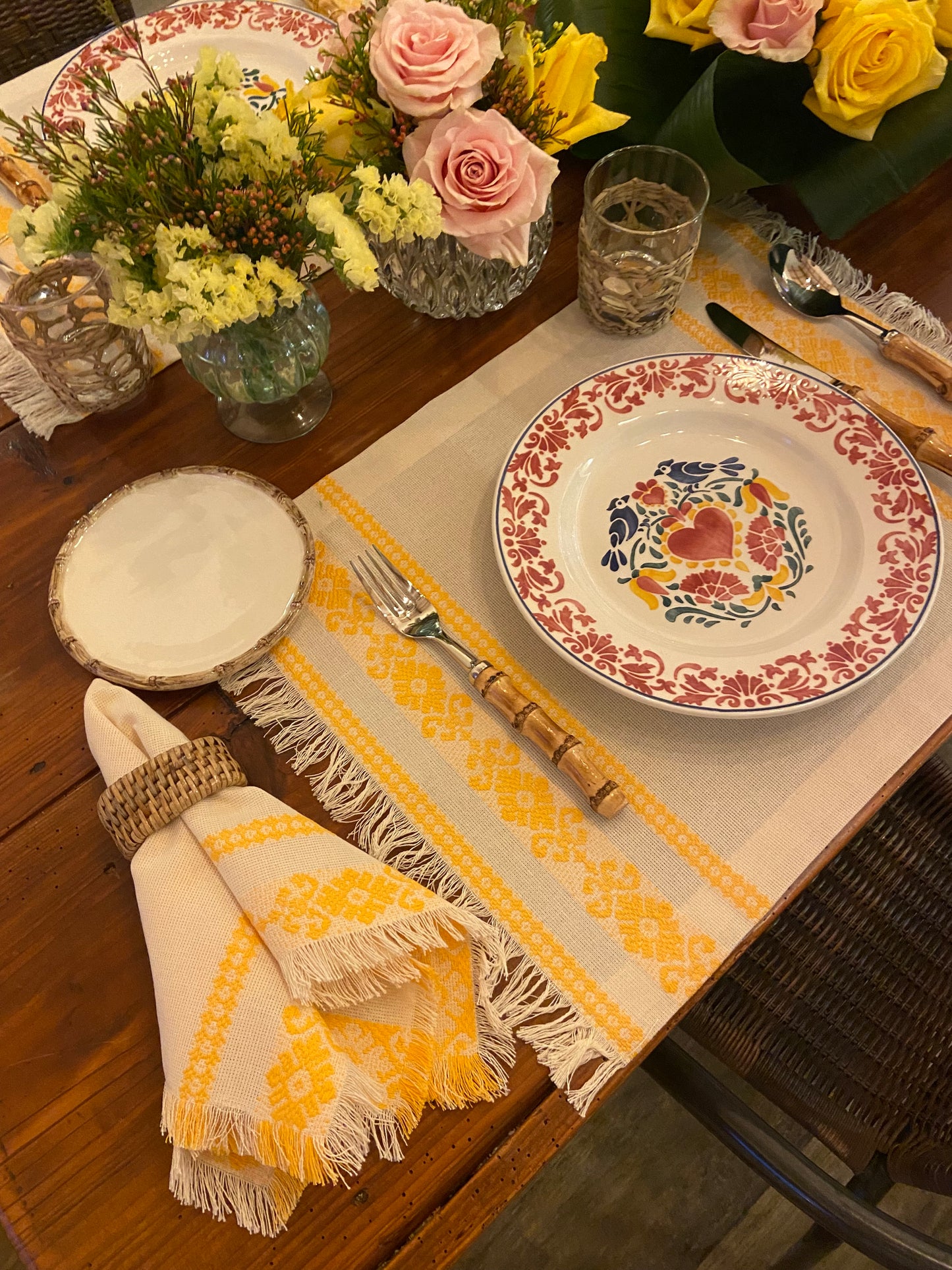 Guardanapo BOHO-CHIC, desfiado 100% algodão