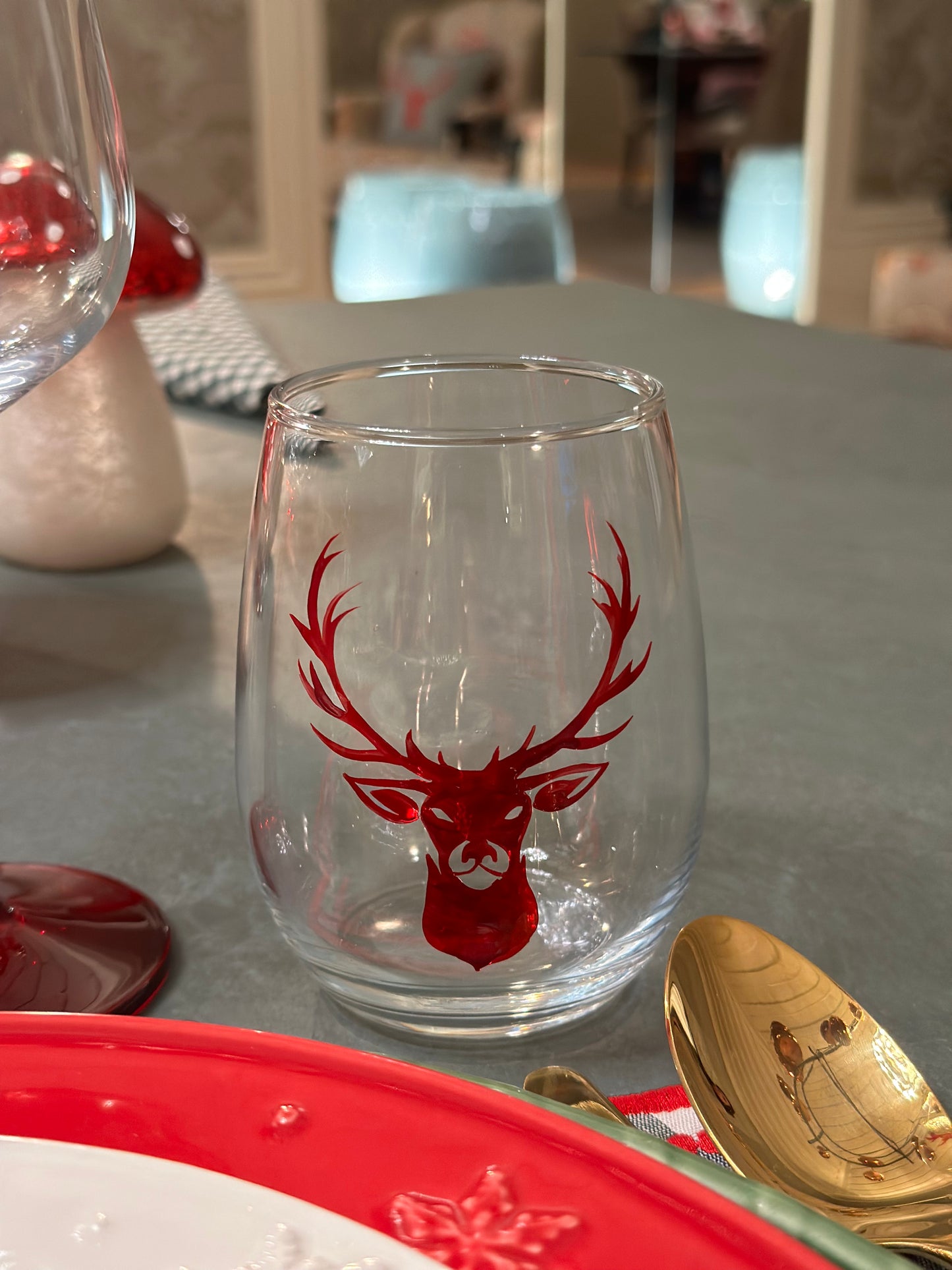 Copos "Reindear" Pintados á mão
