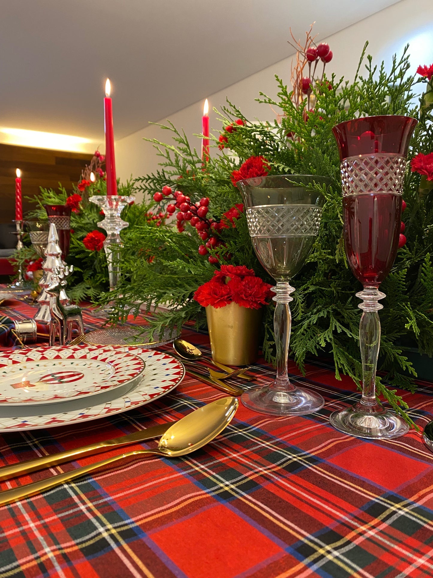 Toalha de Tartan Vermelho